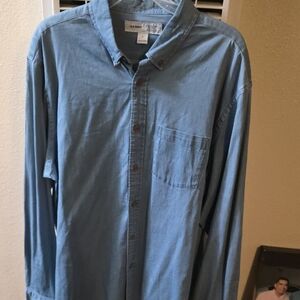 Old Navy Denim Blue Casual Button Down Shirt
